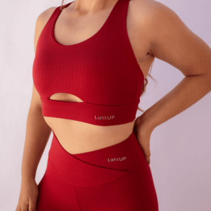 Conj. Vermelho Texturizado - Costas Trançadas